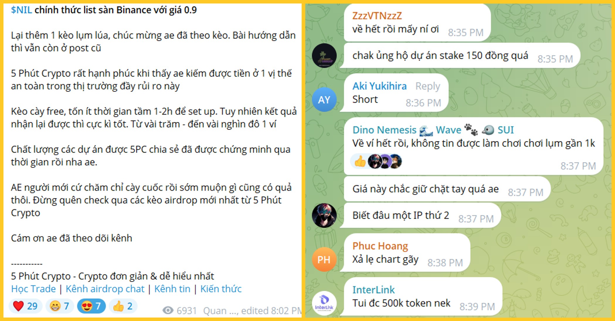 Cộng đồng 5 Phút Crypto nhận airdrop khủng từ Nillion