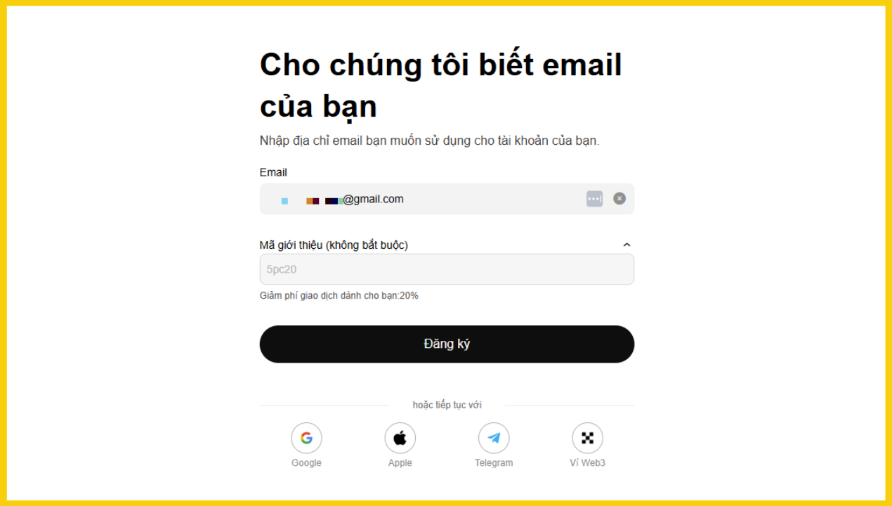 Đăng ký tài khoản sàn OKX sử dụng mã giới thiệu 5PC20