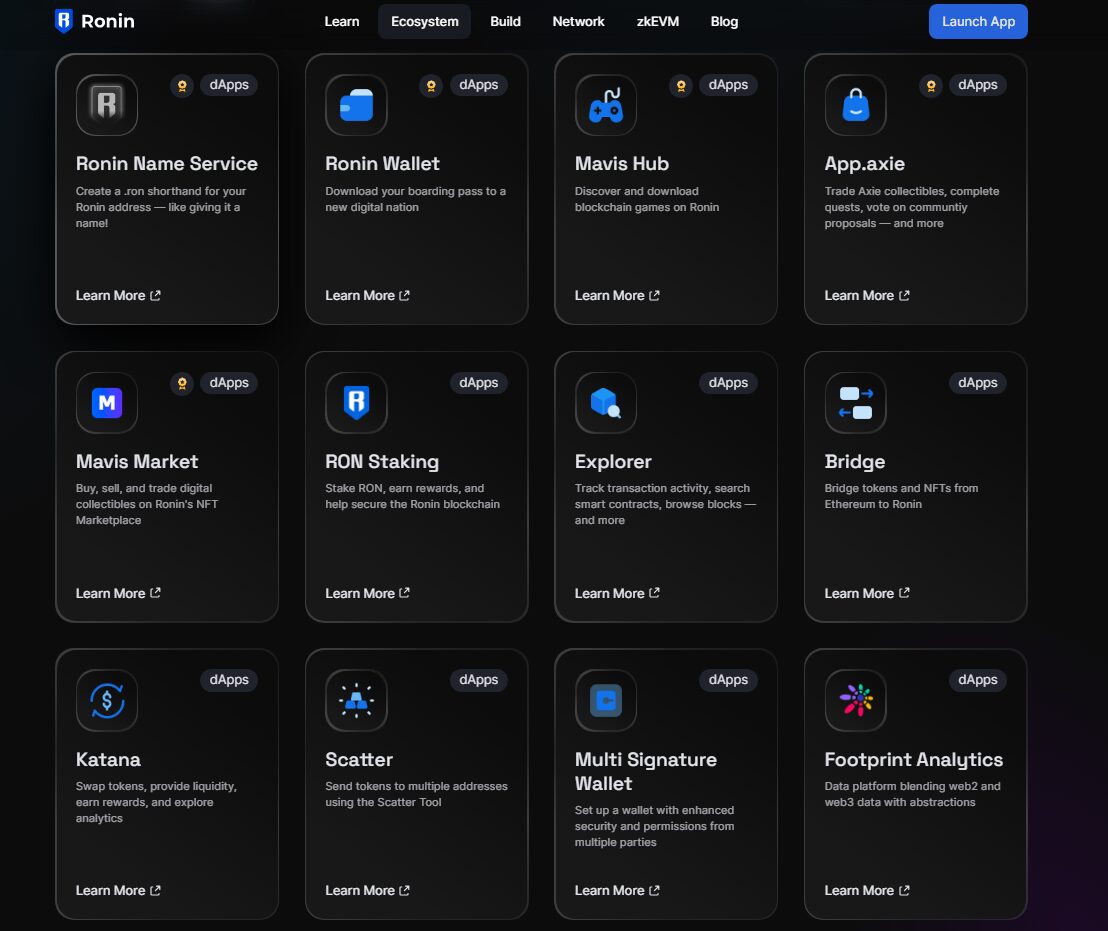 dApps trên Ronin