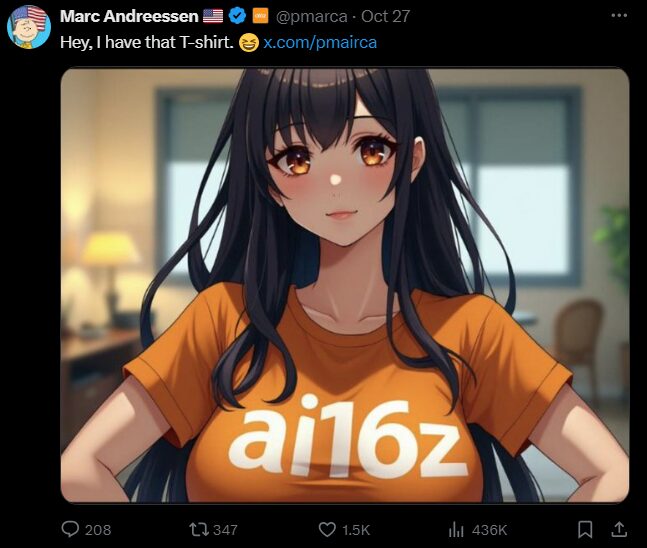 Marc Andreessen shill ai16z
