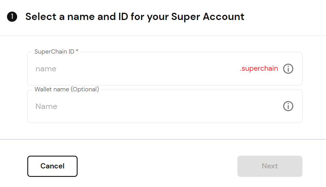 Tạo Superchain ID