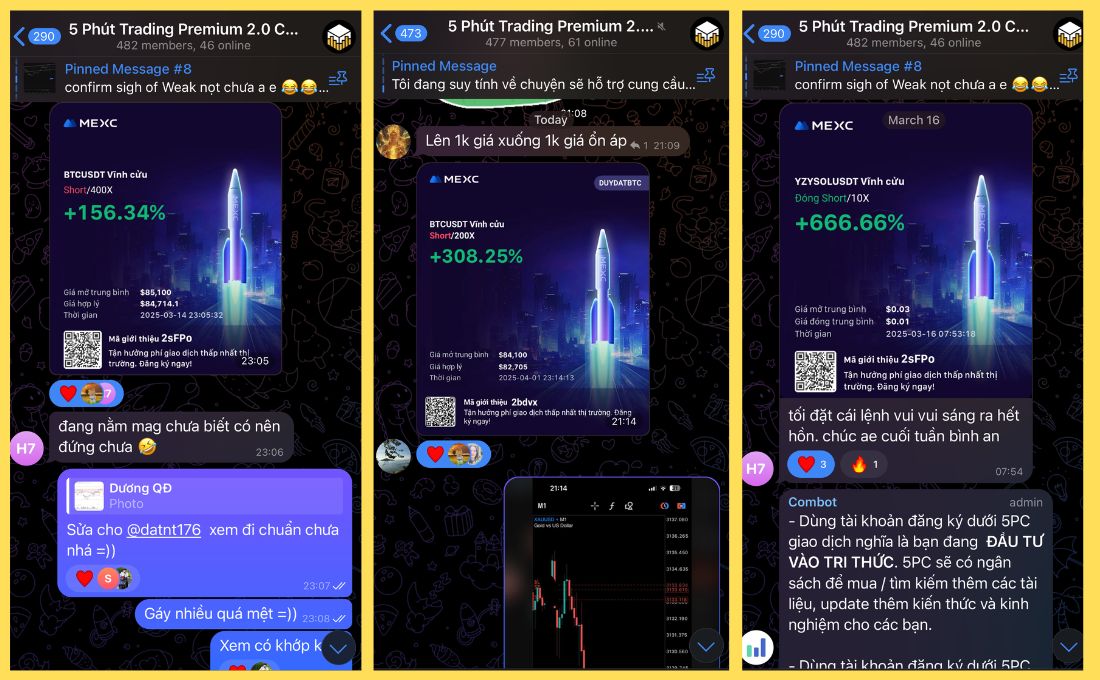 Thanh qua cua member nhom 5 Phut Trading
