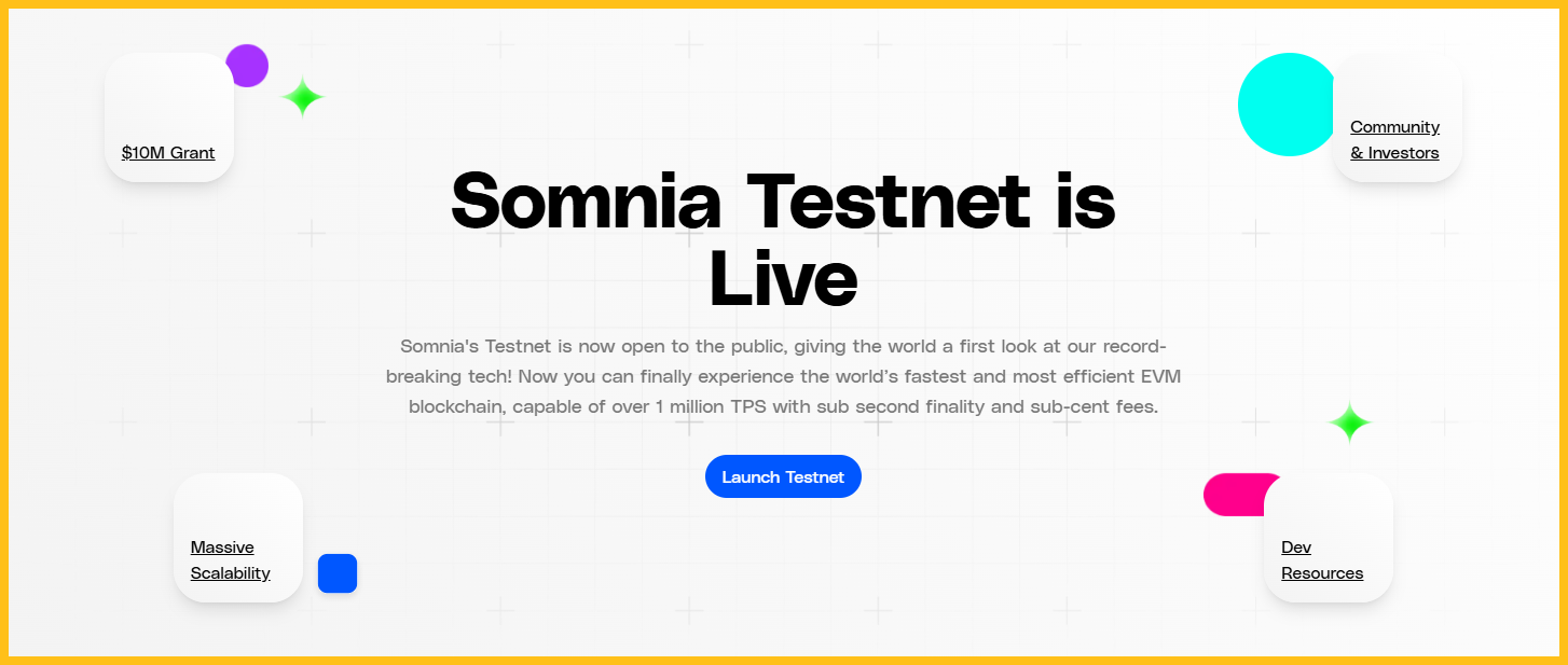 Somnia triển khai chiến dịch Testnet