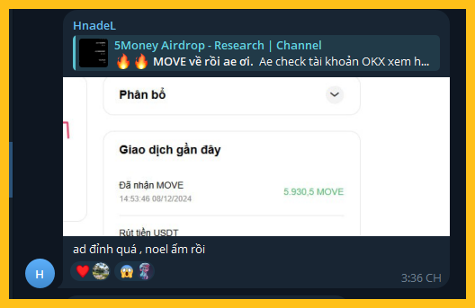 Thành viên cộng đồng 5PC nhận được 5.930 MOVE ~ $3.000